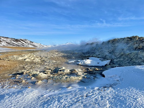 Hverir, a bubbling geothermal area packed with steaming fumaroles and boiling mud pools | by Sonse