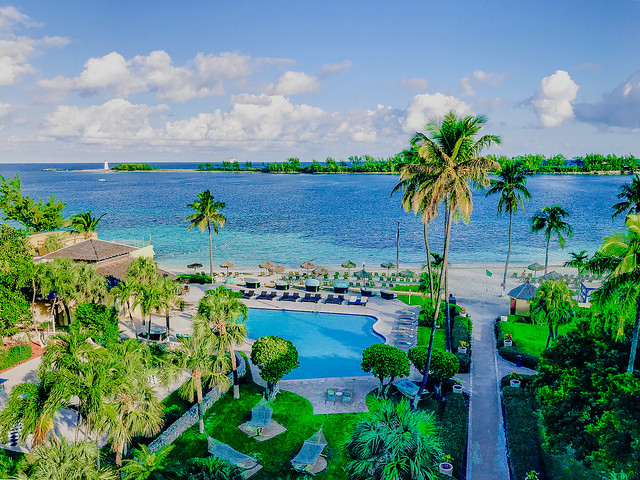 British Colonial Hotel Nassau Bahamas Poolside Landscape