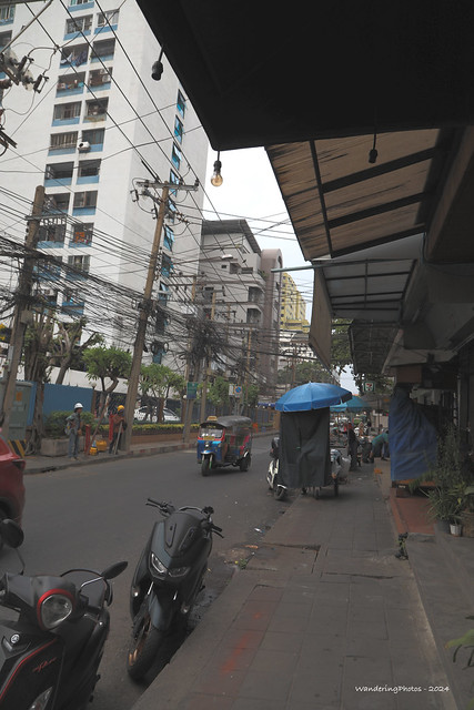 Umbrellas down the street - Bangkok Thailand