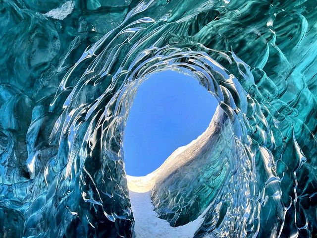 Blue Crystal Ice cave in the glacier of Breiðamerkurjökull