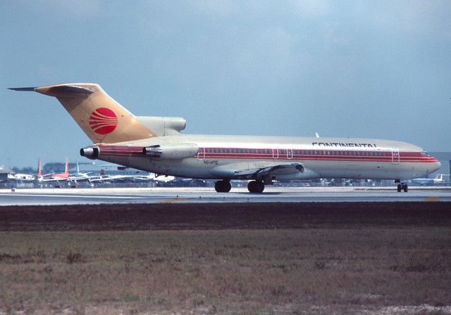 Continental Airlines Boeing 727-232 Advanced N514PE January 1990 MIA