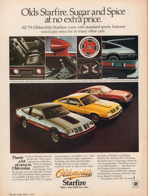 1979 Oldsmobile Starfire Advertisement Hot Rod April 1979