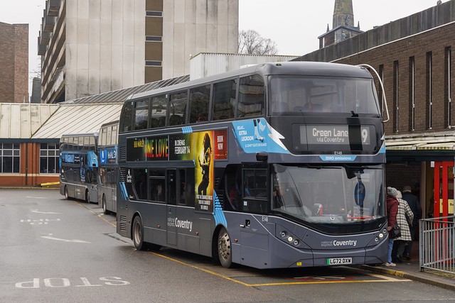 National Express Coventry E148, Pool Meadow bus station, March 2024
