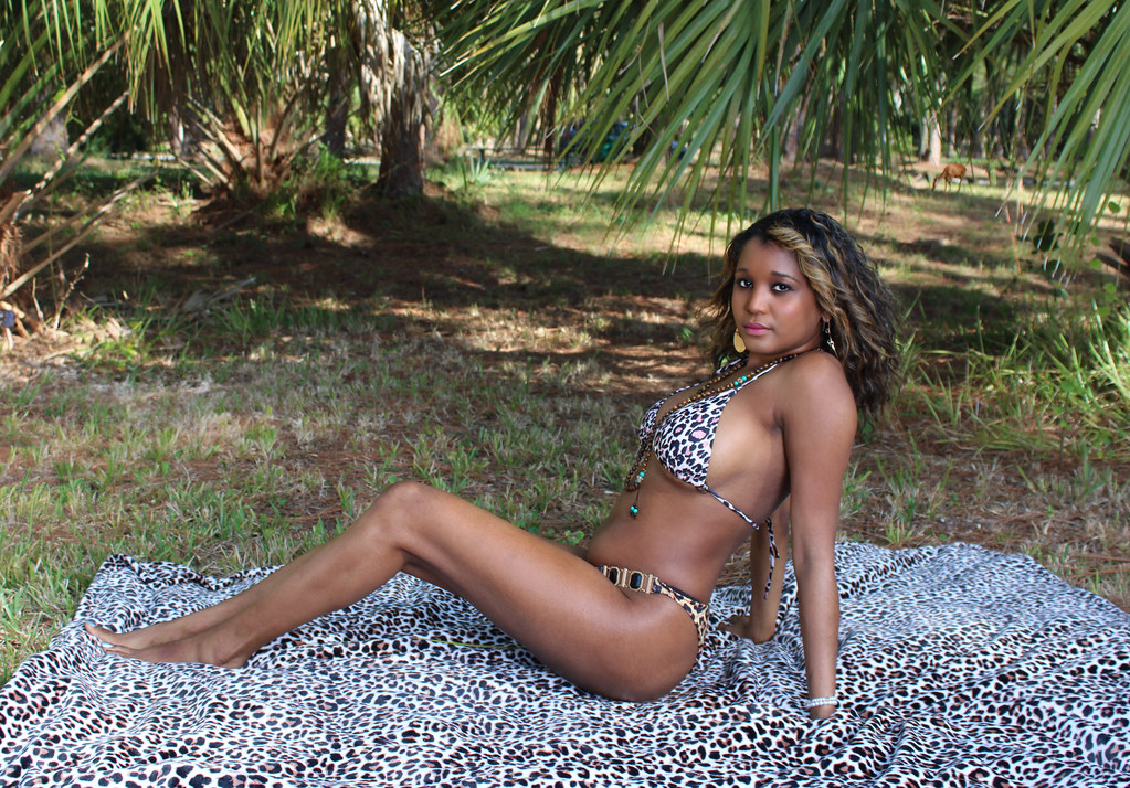 Dominican Lady in Leopard Bikini
