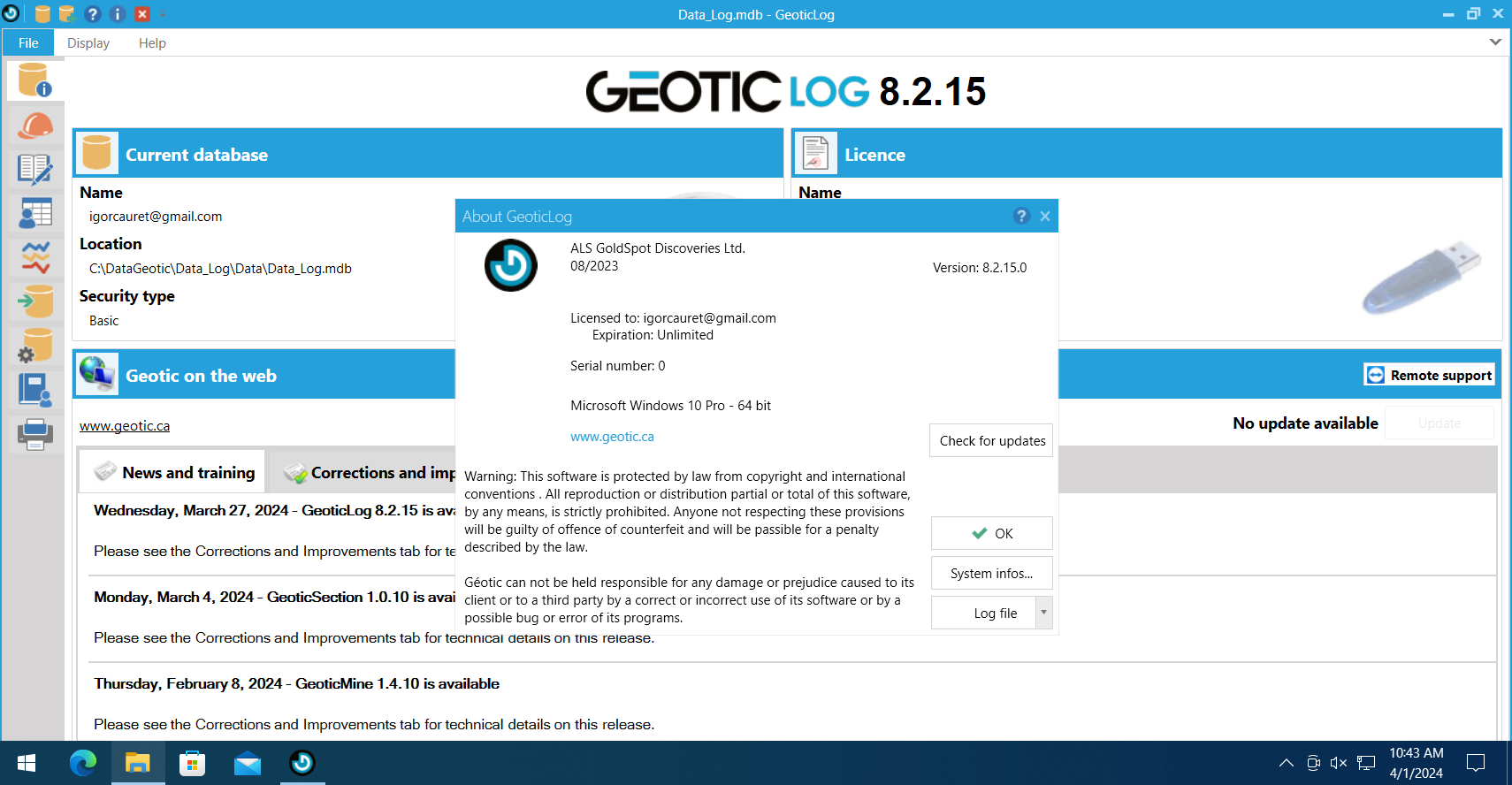 Working with GeoticLog 8.2.15 full license
