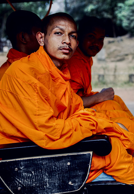 Monks Visiting The Angkor Temples