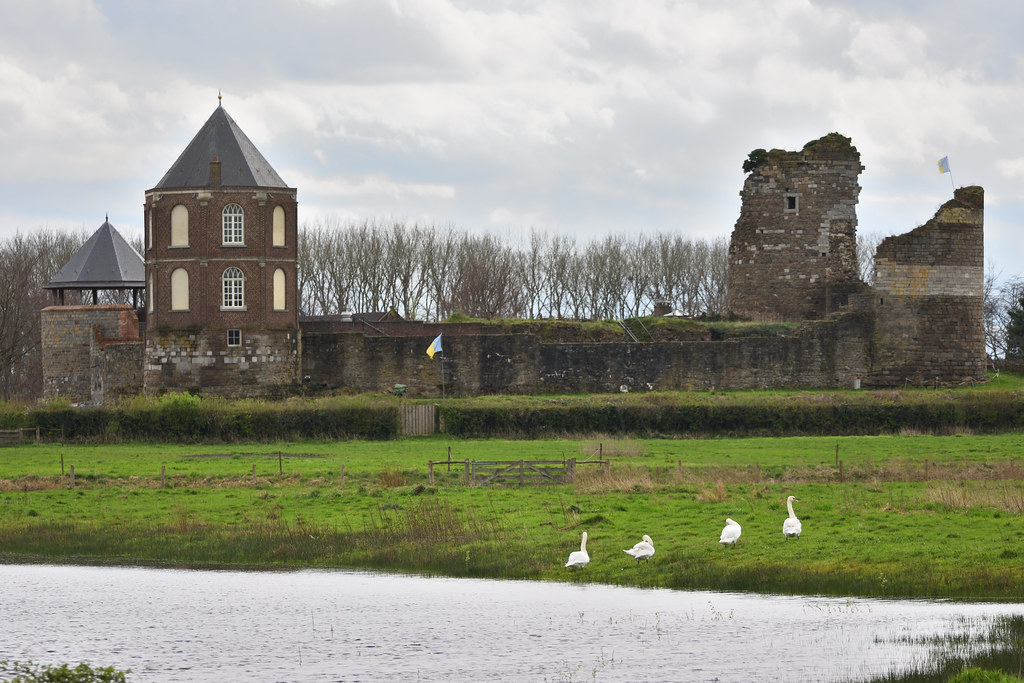Het zwanenmeer bij kasteel Montfort.