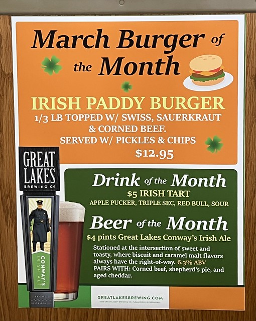 The March Burger, Drink and Beer of the Month