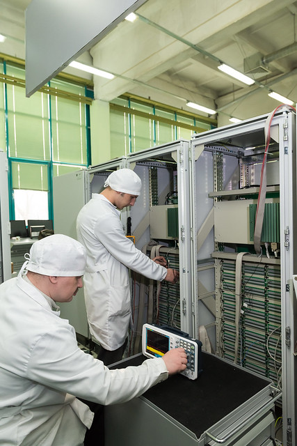 Production of electronic components  at high-tech factory