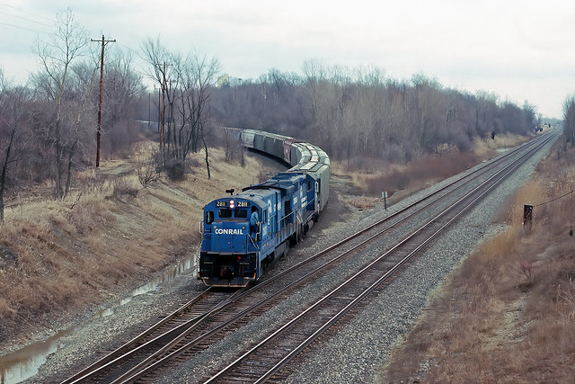 Conrail 2811 at Spafford in Sidney, Ohio on March 10, 1991