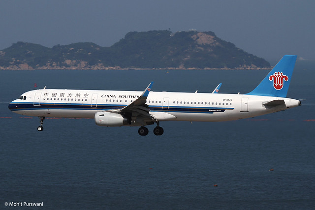 China Southern Airlines (CZ-CSN) / A321-231 / B-1843 / 02-07-2019 / HKG