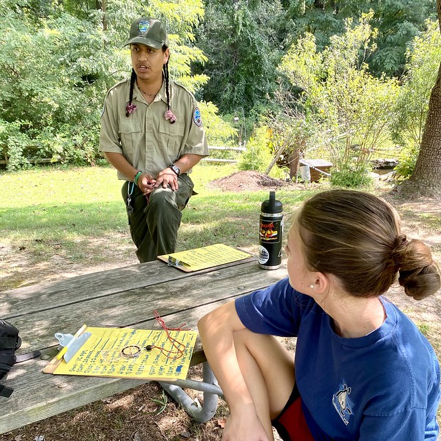 Orienteering with instructor. Photo Kori Johnston with Family Adventures VA