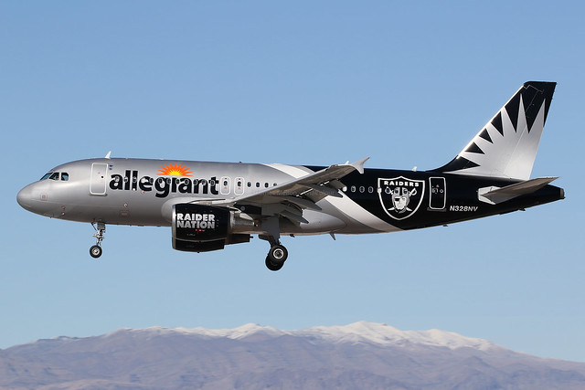 N328NV | Allegiant Air 'Las Vegas Raiders' | Airbus A319-111 | Las Vegas-Harry Reid (LAS/KLAS)