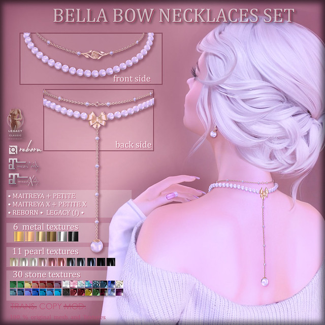 BELLA BOW Necklaces Set (FaMESHed)