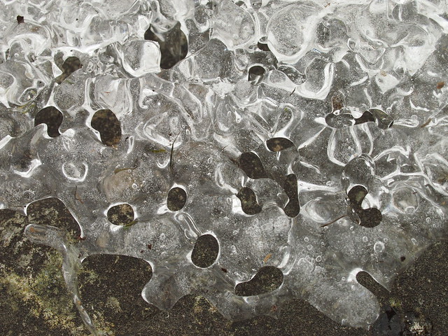 Melting ice on rock