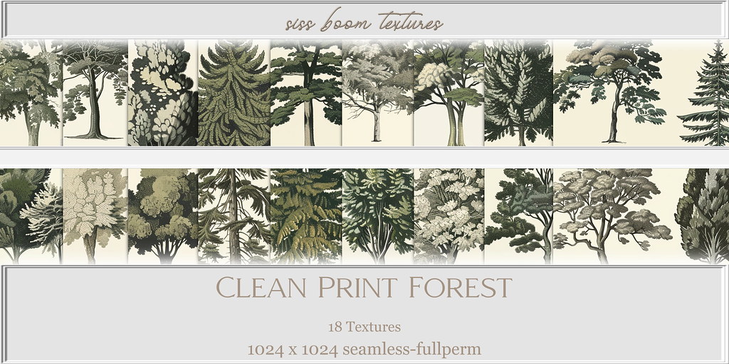 -siss boom textures-clear print forest 18 count