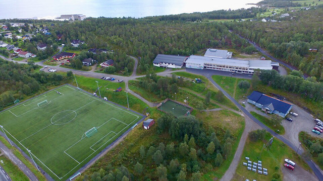 Drag skole Drone bilde Foto Hamarøy kommune