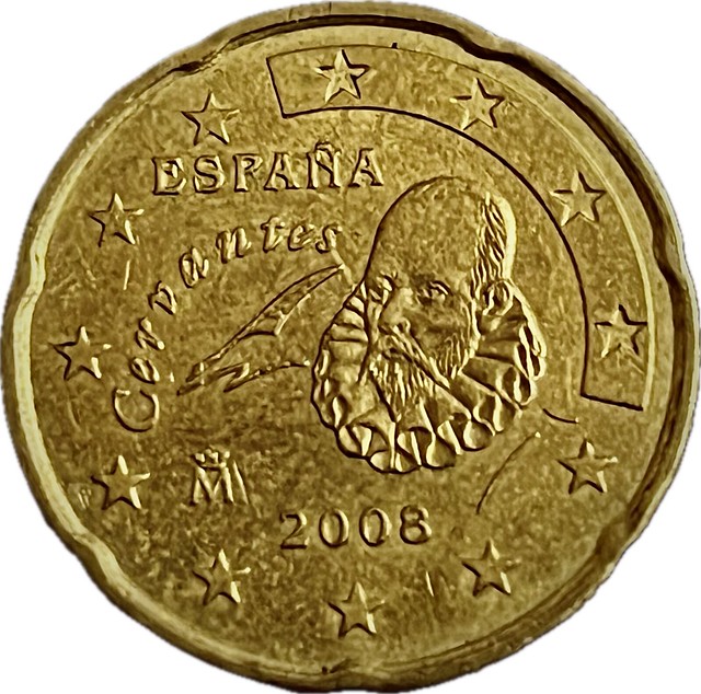 🇪🇺🇪🇸 € 0.20 - 20 EURO CENT - 0.20 EUR - (Miguel de Cervantes) - ESPAÑA - Cervantes - M - 2008 - 20 EURO CENT - 2008