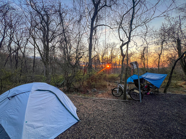 Spacious campsite at Sky Meadows State Park.