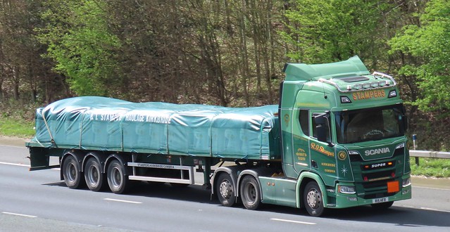Stampers, Scania R500 (R15HFR) On The A1M Northbound, Fairburn Flyover, North Yorkshire 28/3/24