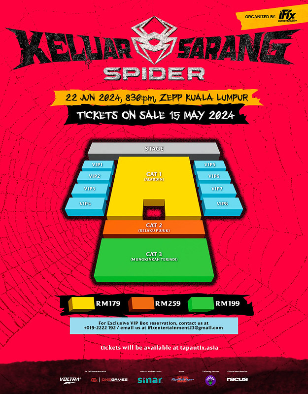 Konsert Spider Keluar Sarang Live In Kuala Lumpur 2024 Bakal Gegarkan Zepp KL
