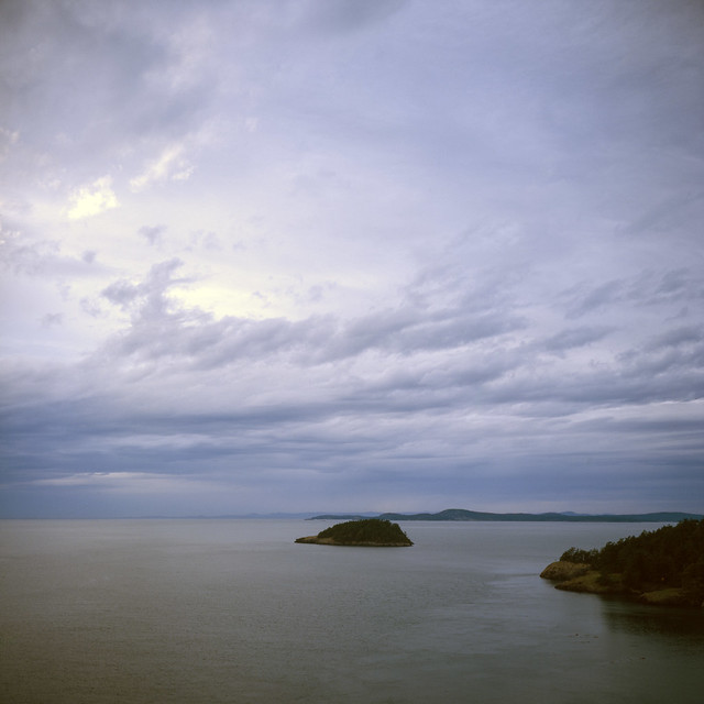 Looking west from the Deception Pass Bridge. Near Anacortes, WA.