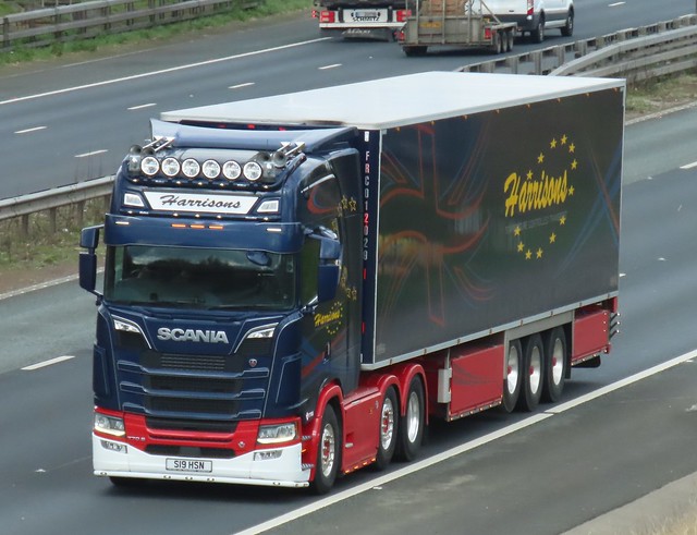 Harrisons, Scania 770S V8 (S19HSN) On The A1M Southbound, Fairburn Flyover, North Yorkshire 28/3/24