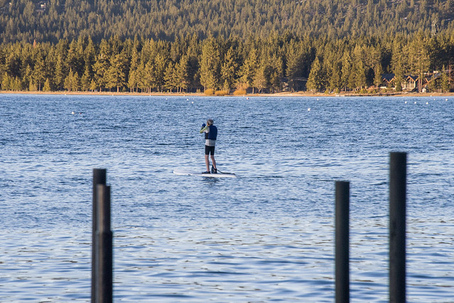 Lake Tahoe stand up paddle boarder  from Lake Tahoe Harbor