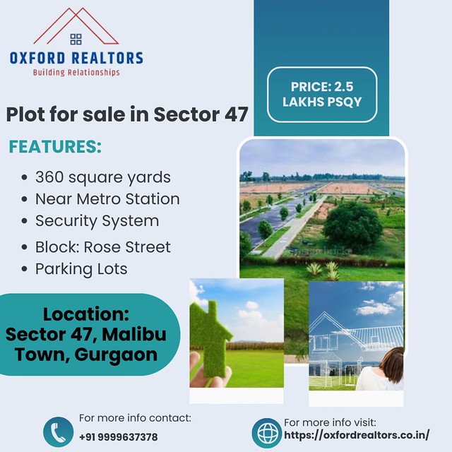 Plot Available for Sale in Sector 47, Gurgaon | Oxford Realtors