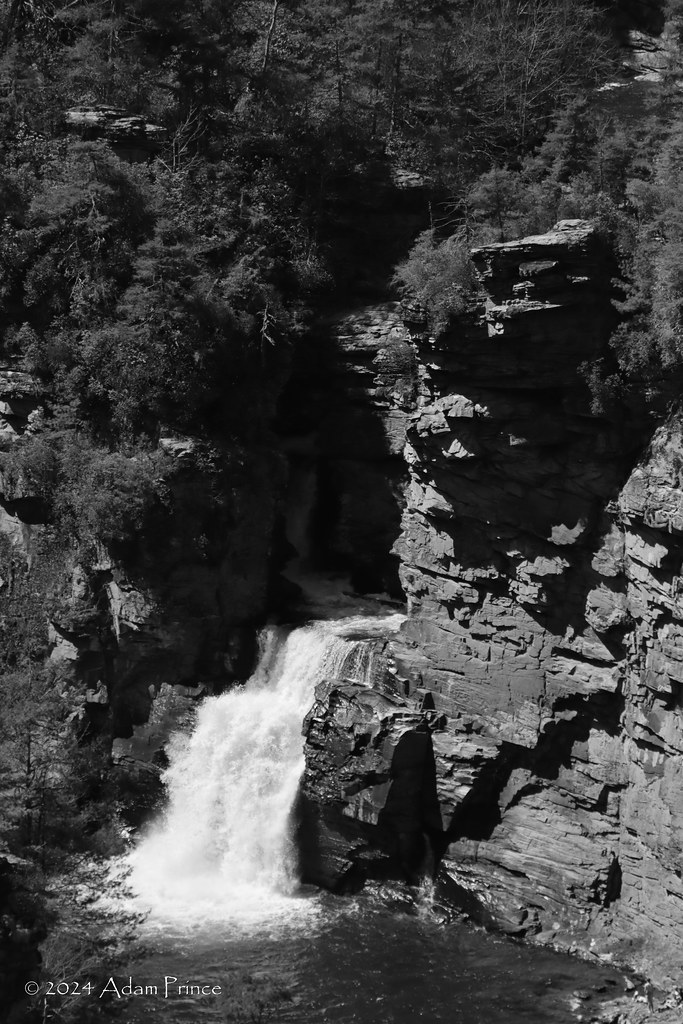 Linville Falls - Black and White