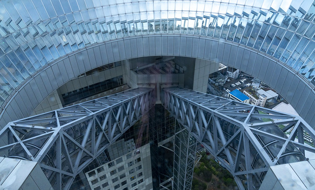 Looking Down Internally from the Observatory of the Umeda Sky Tower