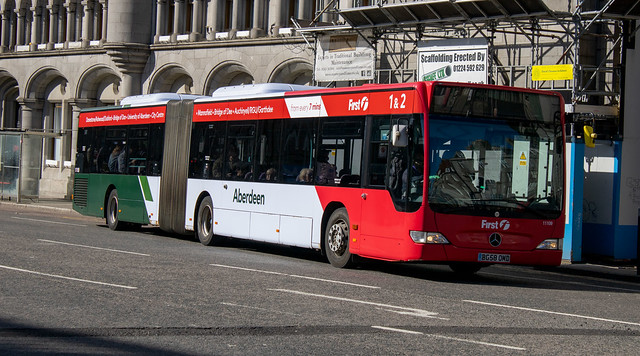 First Bus Aberdeen '1 & 2' Mercedes Citaro BG58 OMD 11109 , Union Street Aberdeen 18.3.24