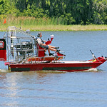 Airboat on Lake Henderson, Inverness Airboat from the Citrus County Fire &amp;amp; Rescue Department patrolling the lake.