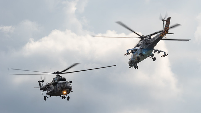 Czech AF Mil Mi-35 Hind-E 3369 with Czech AF Mil Mi-171Sh Hip 9813