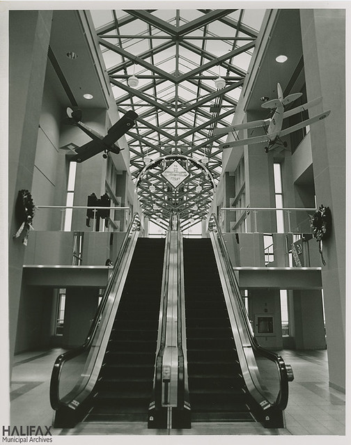 40. Location: Alderney main entrance. View: View up escalator showing pedway to Ferry Terminal