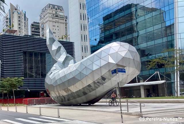 The Metallic Whale Sculpture in São Paulo, Brazil - Escultura 