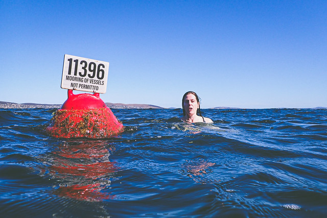 11396 and Jen, Saturnalia Day swim, Bellerive Beach, Bellerive, Tasmania