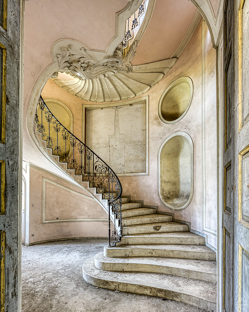 Pure art, Staircase in a abandoned Villa, Italy
