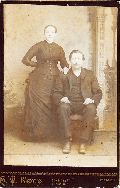 Cabinet Card Of Victorian Couple In Wyanet, Illinois
