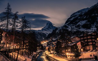 Zermatt and Matterhorn at Night