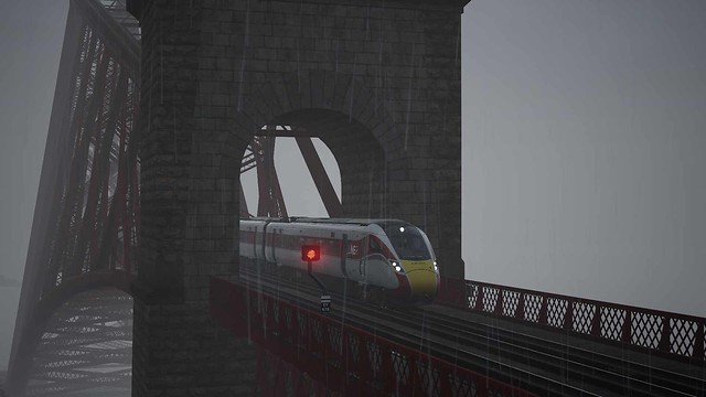 TSW4 - Azuma crossing the Forth Bridge.