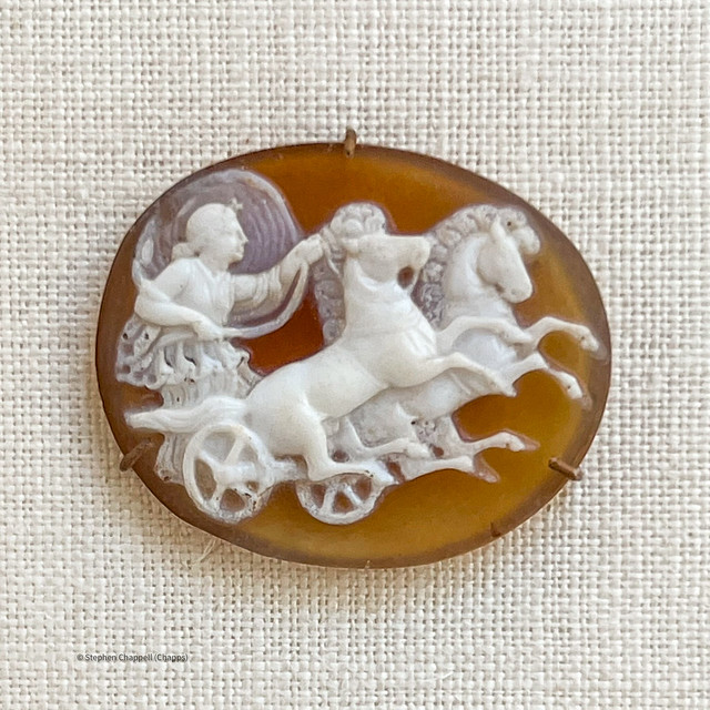 Sardonyx cameo with Aurora in a chariot