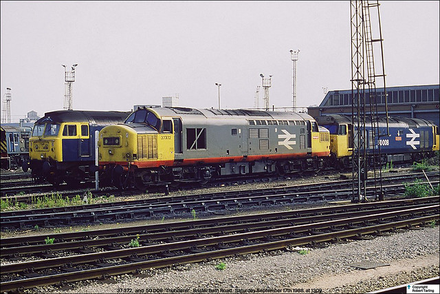 DCWA pair 37372, and 50008, Bristol Bath Road, September 17th 1988