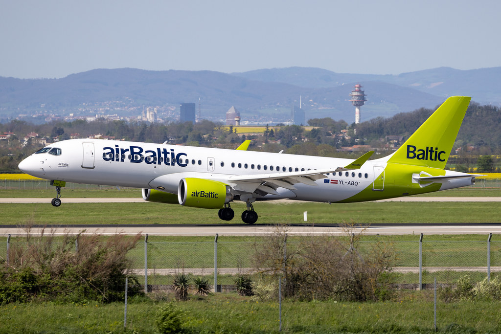 YL-ABQ - Airbus A220-371, Air Baltic - LFLL > Lyon St Exupery 6th April 2024.