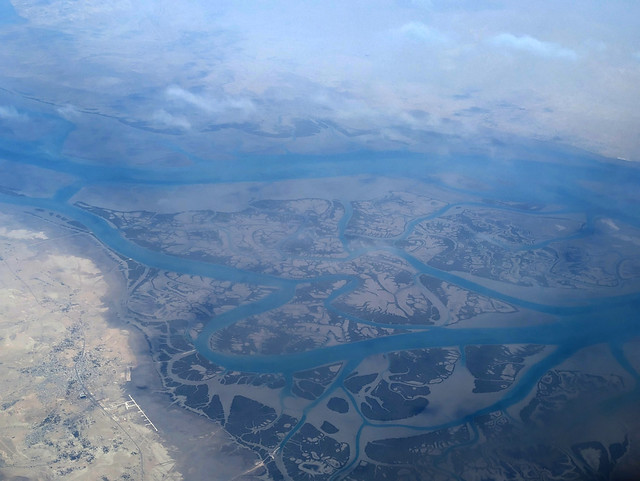 Above Fudhra, Oman - On the Airplane from Abu Dhabi, UAE to Tashkent, Uzbekistan