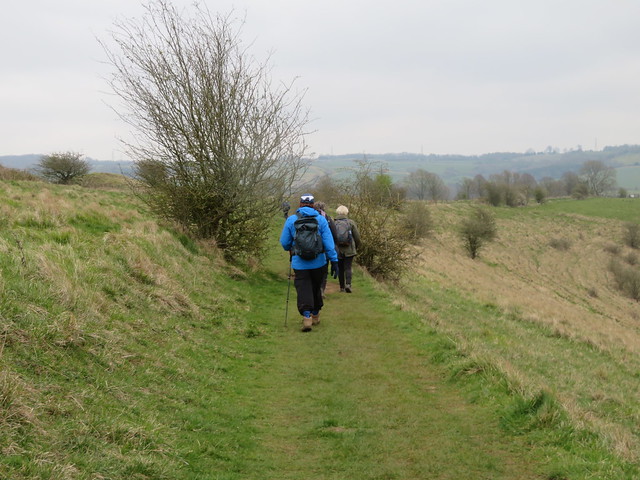 UK - Gloucestershire - Cheltenham - Near Birdlip - Walking along footpath