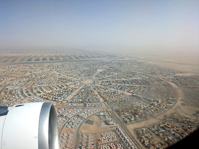 Above Shamkhah City - On the Airplane from Abu Dhabi, UAE to Tashkent, Uzbekistan
