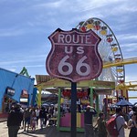 The end of Route 66 in Santa Monica, California 