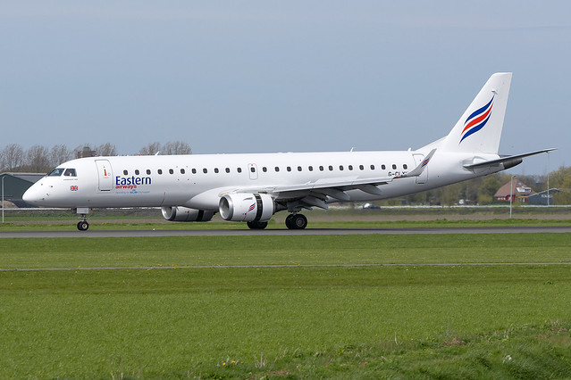 G-CLYU, Embraer ERJ 190 LR, KLM Cityhopper (leased from Eastern Airways)