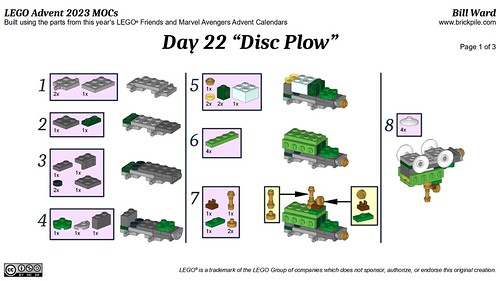 Disc Plow MOC Instructions p2 (LEGO Advent 2023 Day 22)